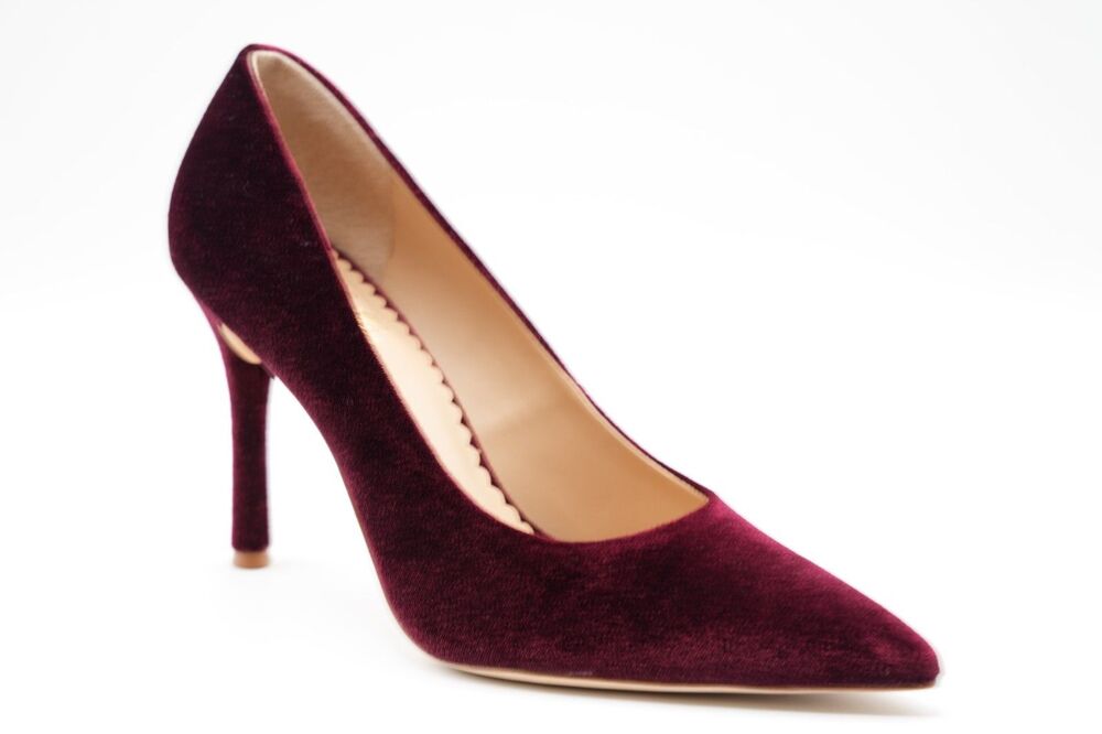 BRAND NEW!!! Antonio Malani Burgundy Velvet Pointed Toe Stiletto Pump Slip On Wo - Picture 3 of 5